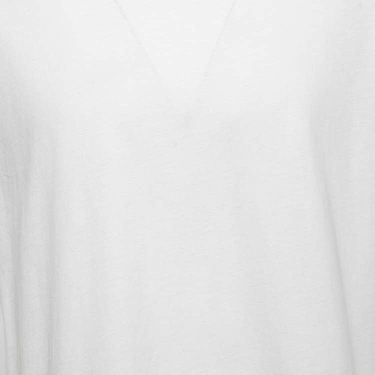 مملوكة مسبقًا Balenciaga White Logo Print Cotton Crew Neck Half Sleeve T-Shirt L