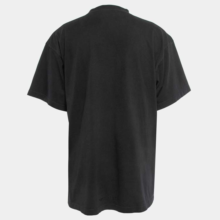 Pre Owned Balenciaga Black Cotton The Simpsons Printed T-Shirt One Size
