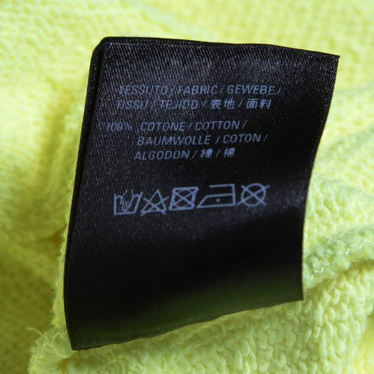 Pre Owned Balenciaga Neon Yellow Cotton Knit Hoodie S