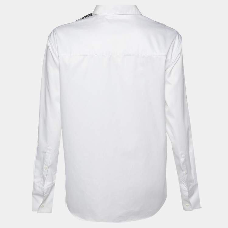 Pre Owned Balenciaga White Cotton Oversized Shirt M
