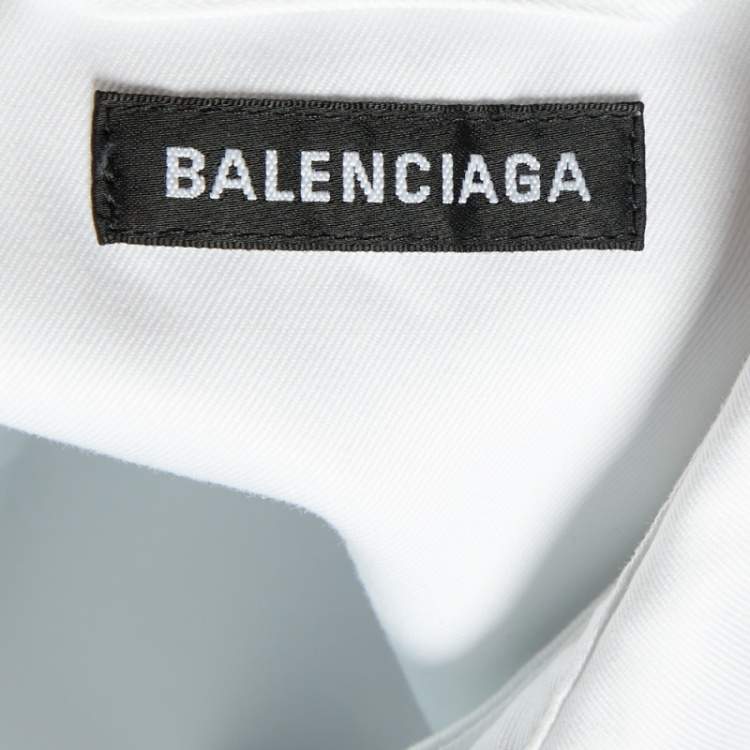 Pre Owned Balenciaga White Cotton Oversized Shirt M