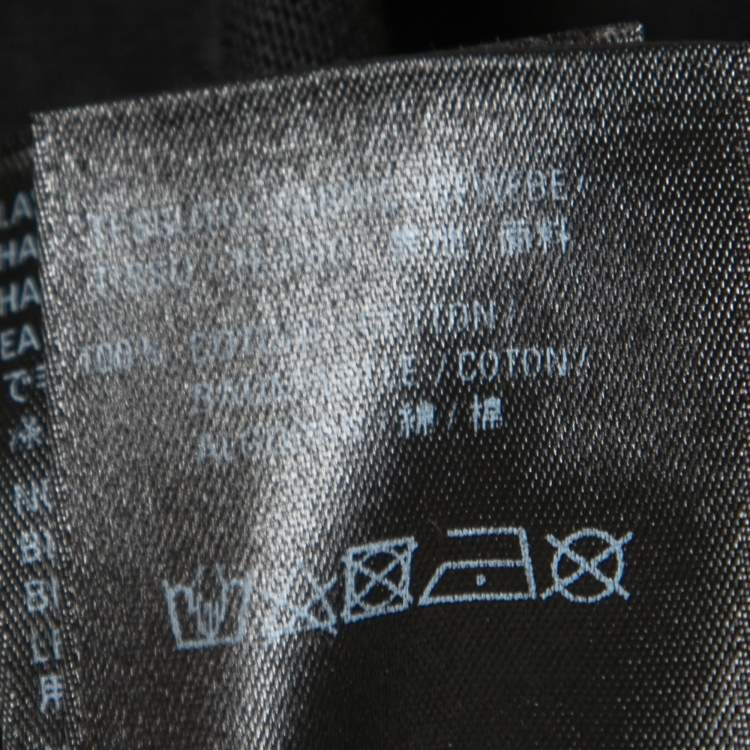 Pre Owned Balenciaga Black Logo Printed Cotton Knit Oversized T-Shirt M
