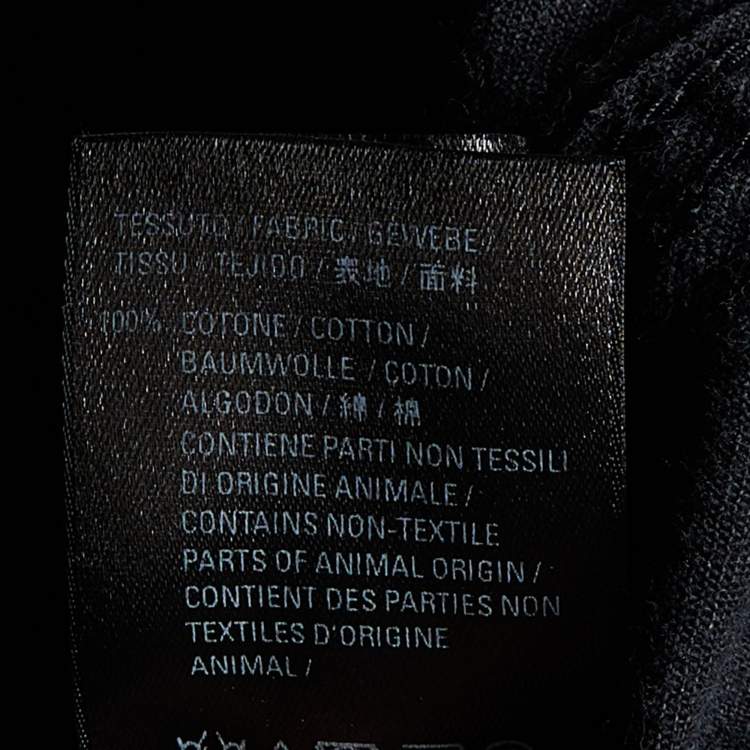 Pre Owned Balenciaga Black Logo Printed Denim Frayed Sleeve Oversized Shirt M