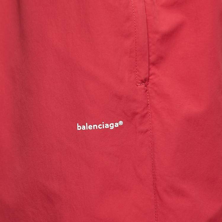 Pre Owned Balenciaga Red Nylon Jogger Pants M