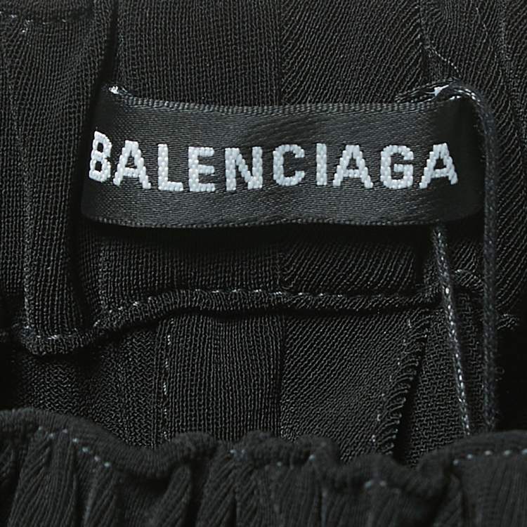 Pre Owned Balenciaga Black Jersey Elasticated Waist Bermuda Shorts S