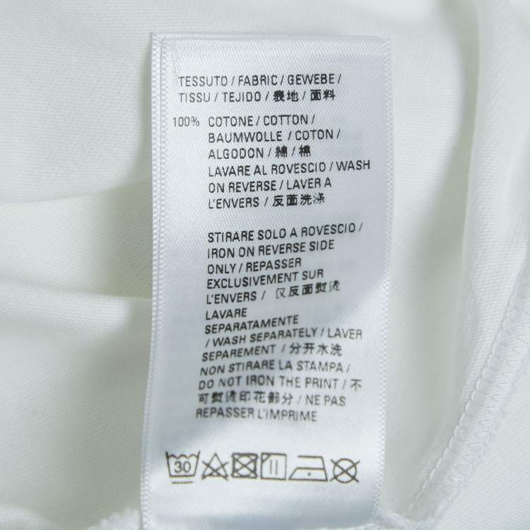 Pre Owned Balenciaga White Ripped Distressed Cotton Logo Print T-Shirt XS