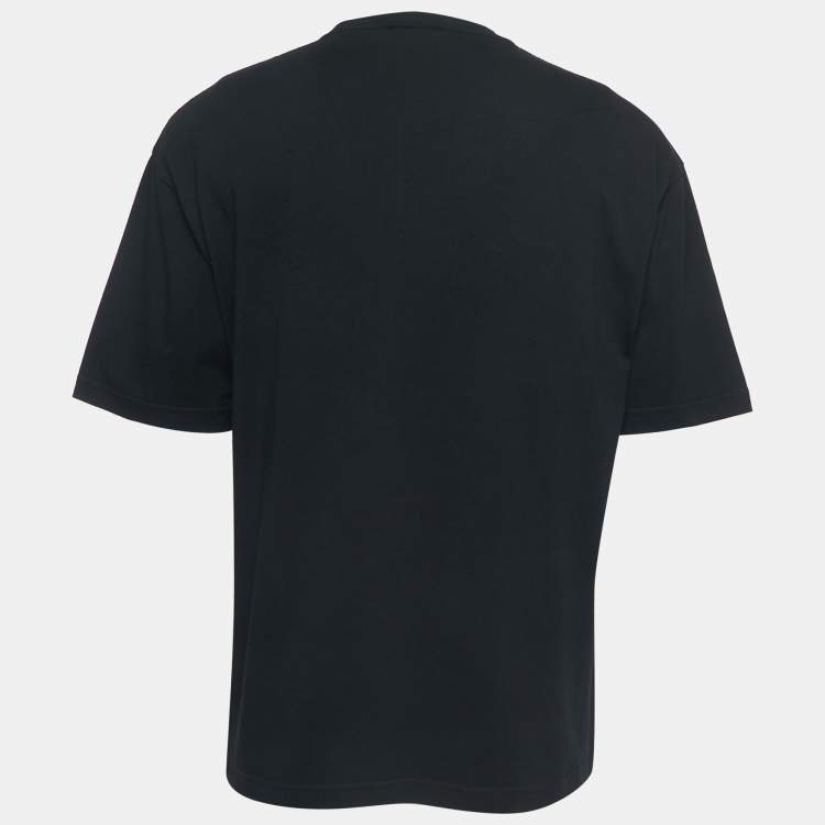 Pre Owned Balenciaga Black Cotton Printed T-Shirt M