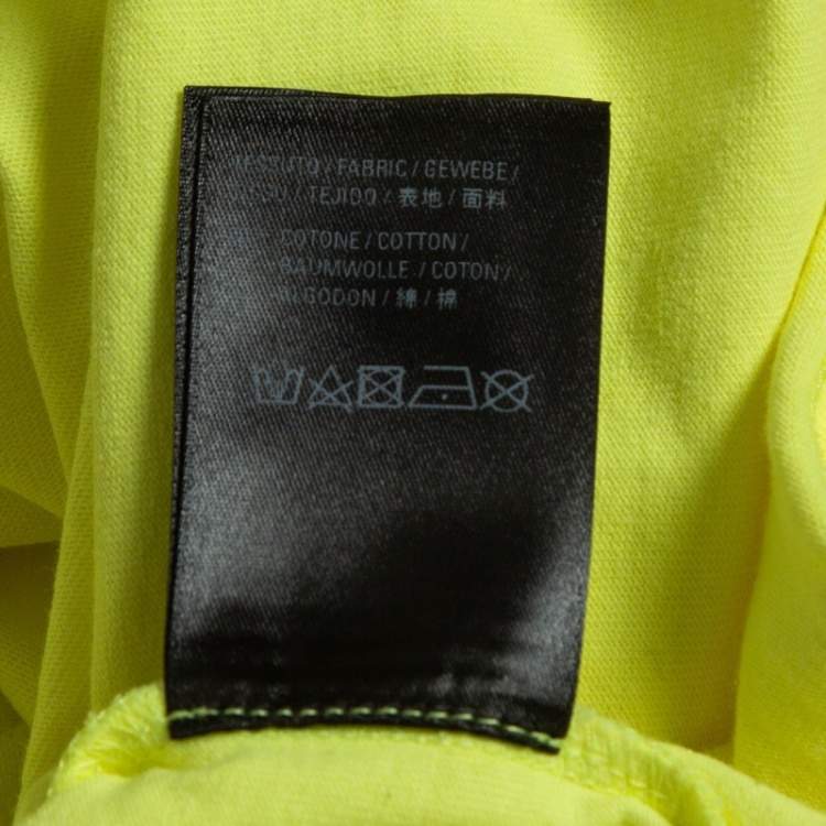 Pre Owned Balenciaga Neon Yellow Cotton Half Sleeve T-Shirt L