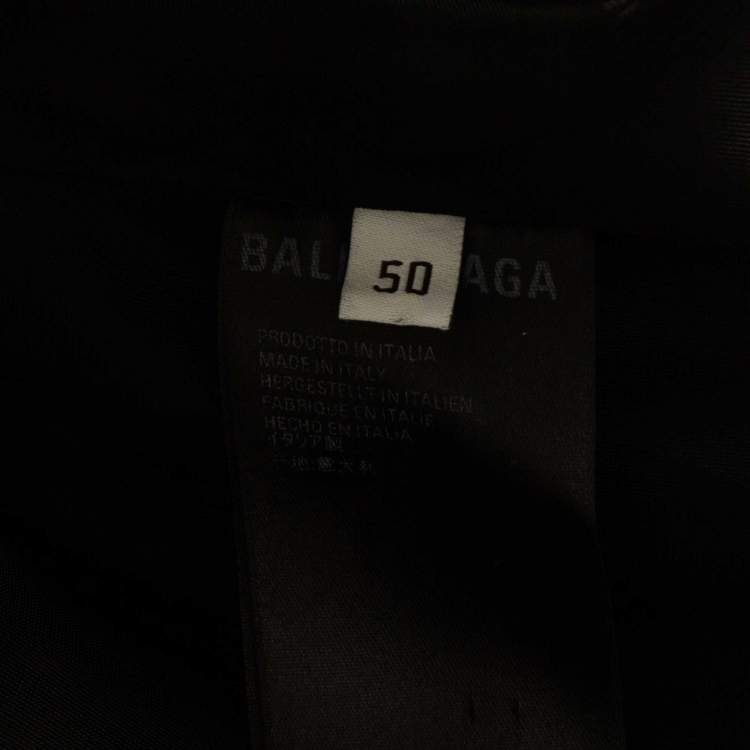 Pre Owned Balenciaga Black Technical 80's Shoulder Tailored Jacket L