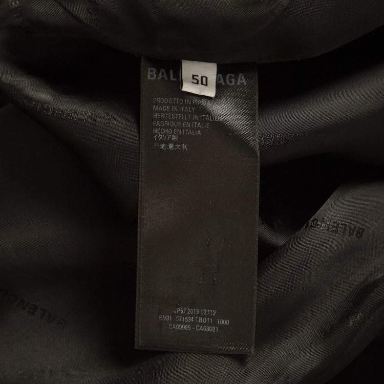 Pre Owned Balenciaga Black Technical 80's Shoulder Tailored Jacket L
