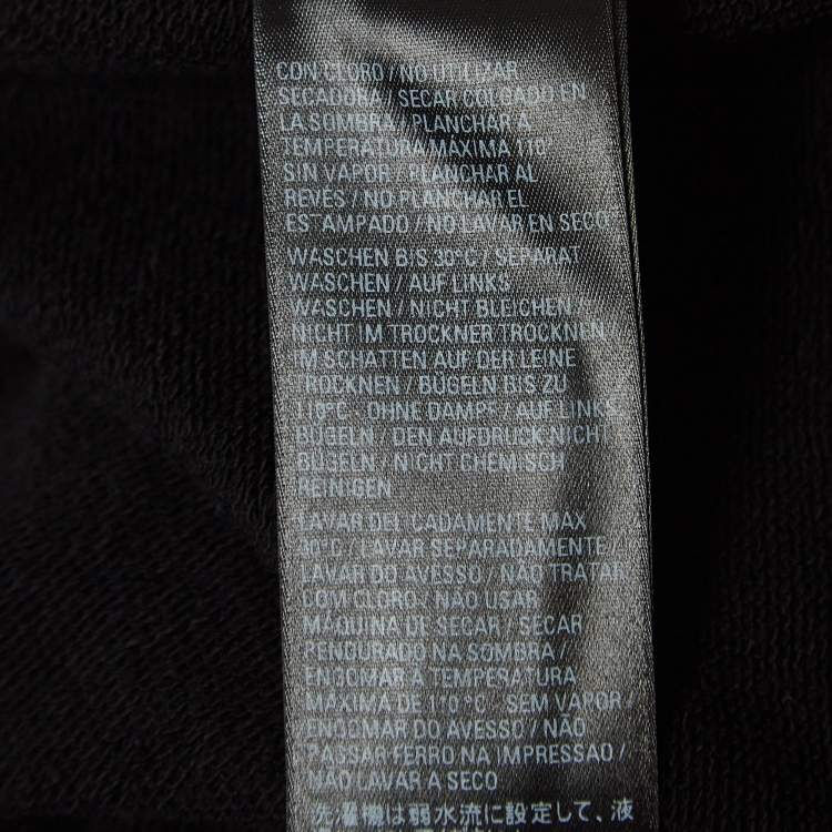 Pre Owned Balenciaga Black Print Distressed Cotton Oversize Hooded Sweatshirt M