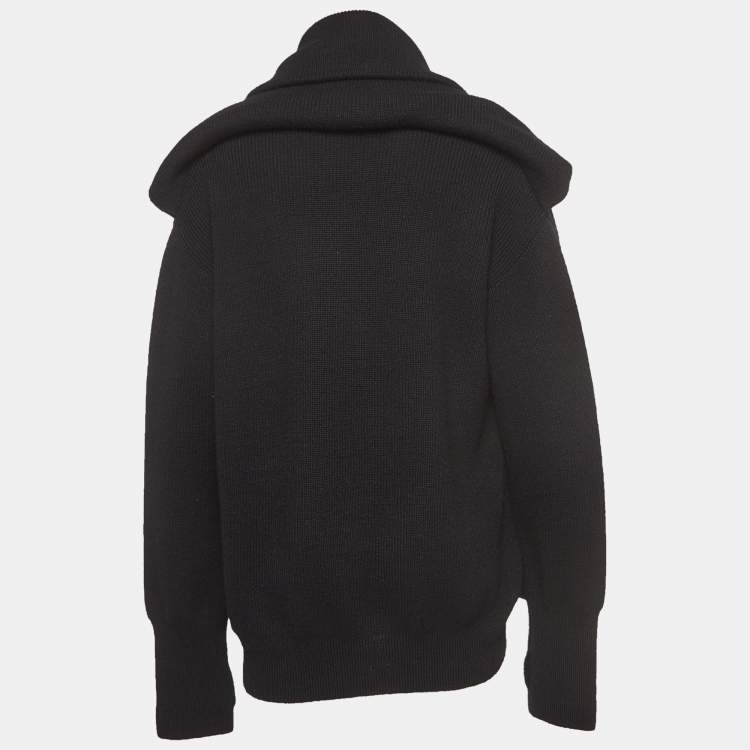 Pre Owned Balenciaga Black Wool Double Long Sleeve Round Neck Sweater M