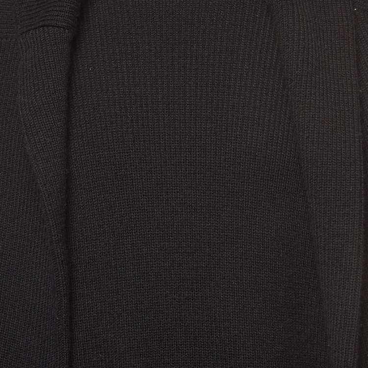 Pre Owned Balenciaga Black Wool Double Long Sleeve Round Neck Sweater M