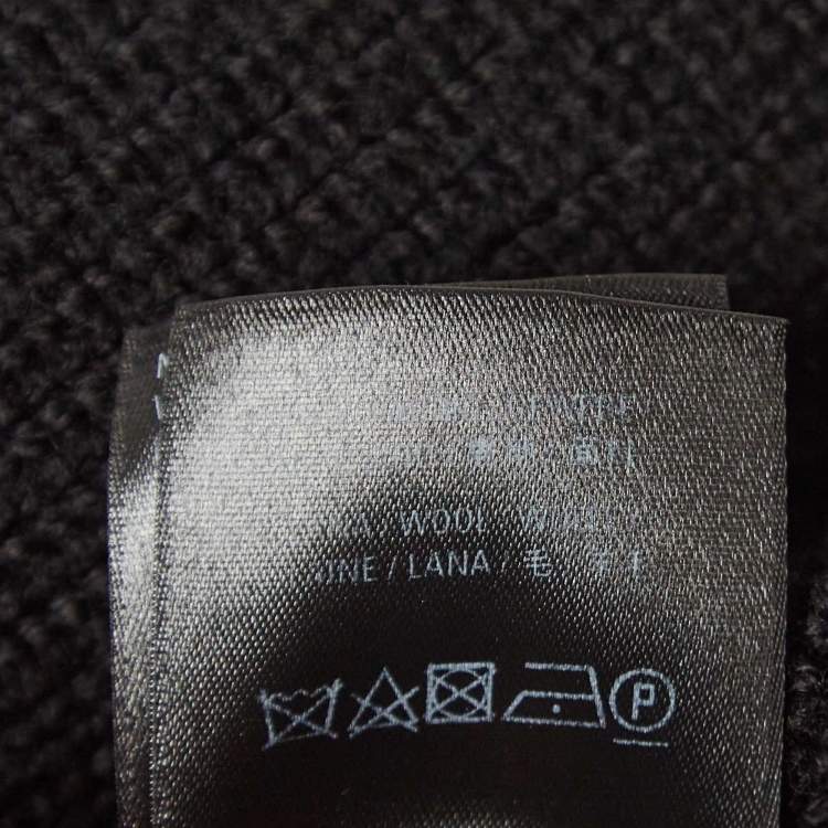 Pre Owned Balenciaga Black Wool Double Long Sleeve Round Neck Sweater M