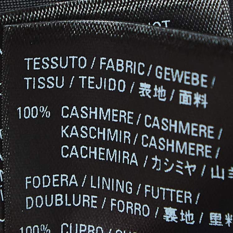 Pre Owned Balenciaga Charcoal Grey All-Over Logo Cashmere Coat S
