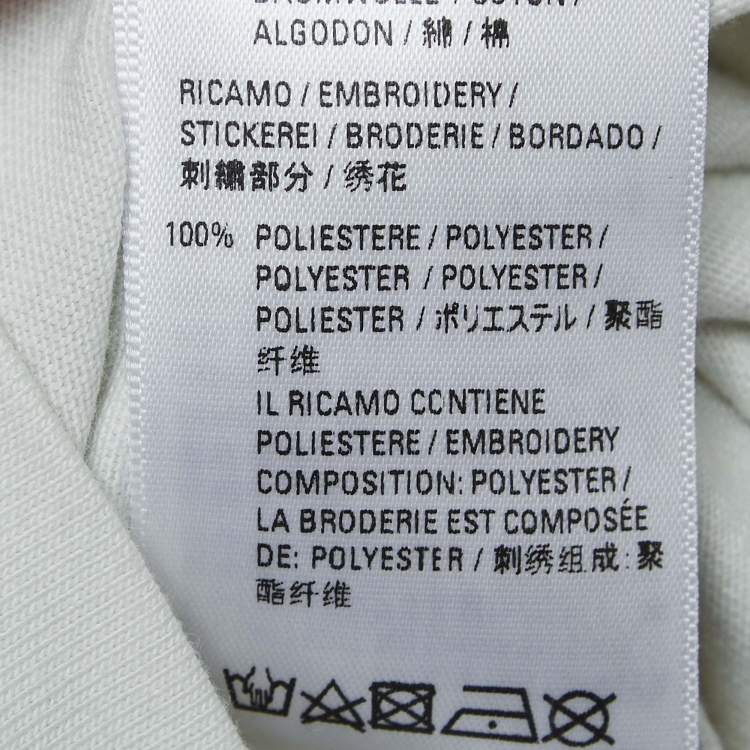 Pre Owned Balenciaga White Logo Embroidered Cotton Half Sleeve T-Shirt M