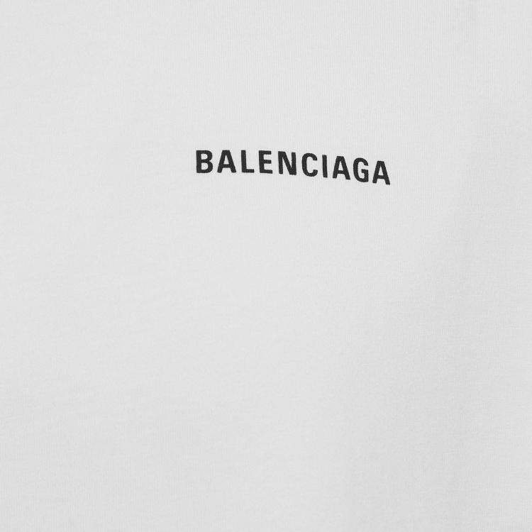 Pre Owned Balenciaga White Printed Cotton Oversized T-Shirt S