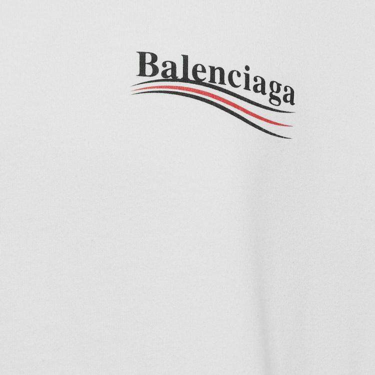 Pre Owned Balenciaga White Printed Cotton Oversized T-Shirt S