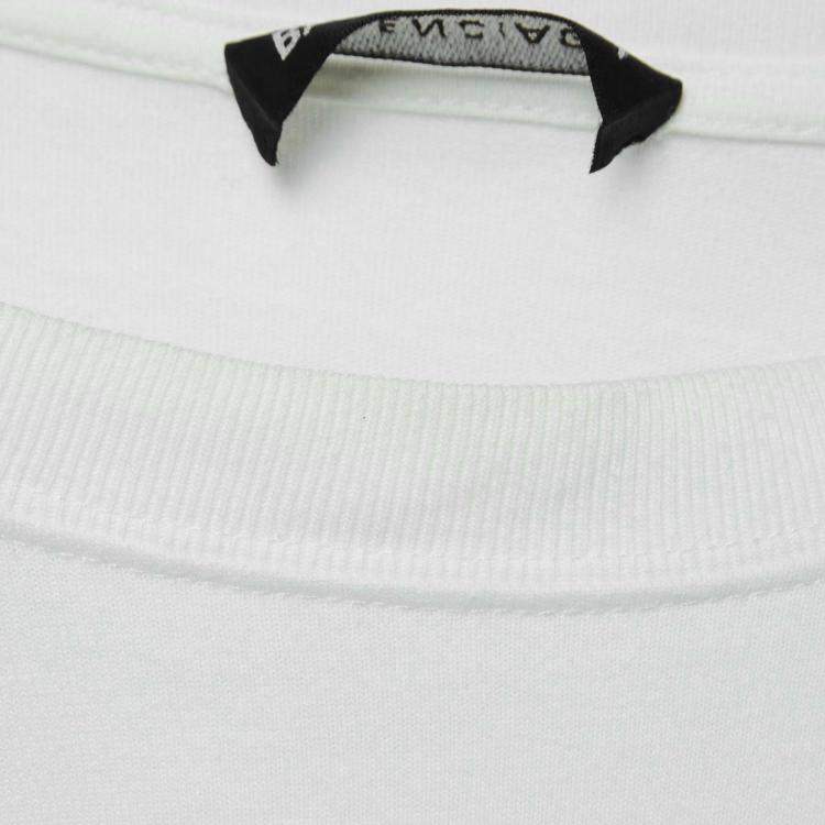 Pre Owned Balenciaga White Printed Cotton Oversized T-Shirt S