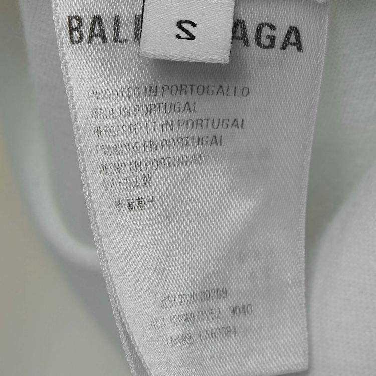 Pre Owned Balenciaga White Printed Cotton Oversized T-Shirt S