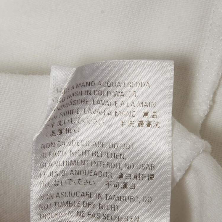 Pre Owned Balenciaga White Embroidered Cotton T-Shirt XS