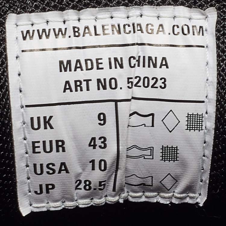 Pre Owned Balenciaga Grey Faux Leather Track Sneakers Size 43