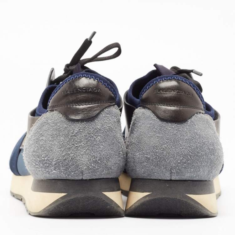 Pre Owned Balenciaga Multicolor Fabric and Leather Race Runner Sneakers Size 43