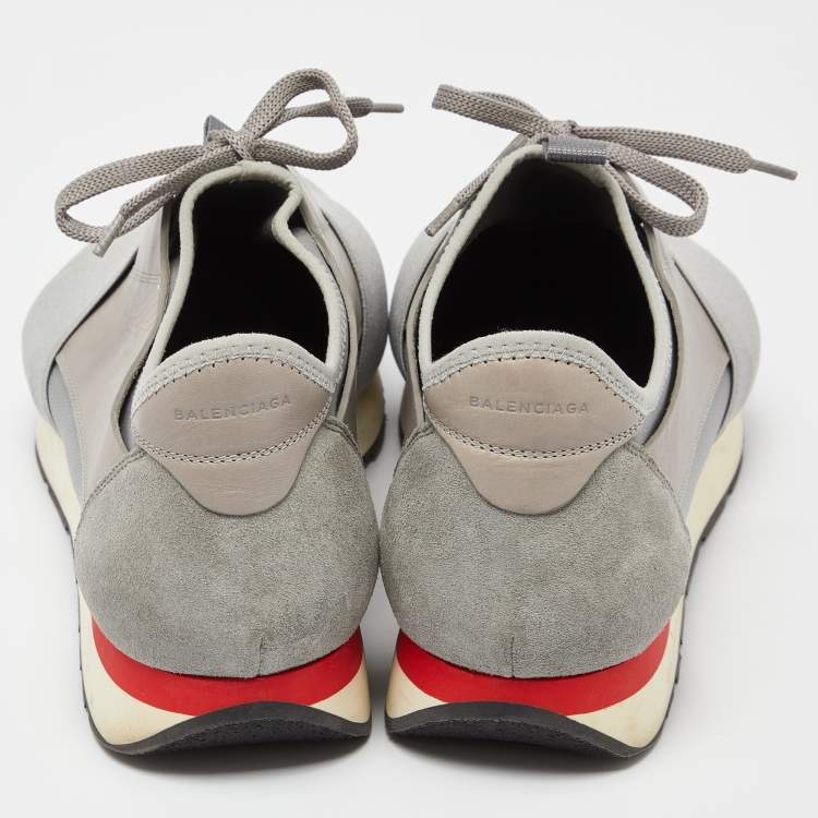 Pre Owned Balenciaga Multicolor Leather and Mesh Race Runner Low Top Sneakers Size 42