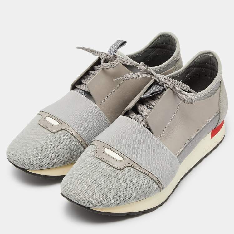 Pre Owned Balenciaga Multicolor Leather and Mesh Race Runner Low Top Sneakers Size 42