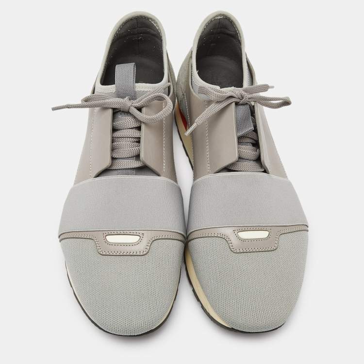 Pre Owned Balenciaga Multicolor Leather and Mesh Race Runner Low Top Sneakers Size 42