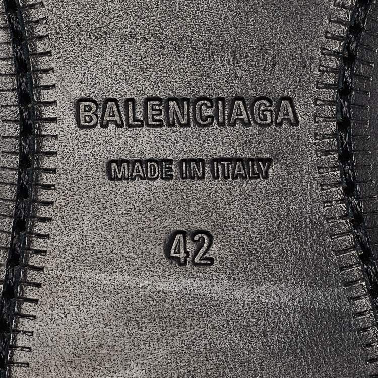 Pre Owned Balenciaga Black Leather Lace Up Derby Size 42