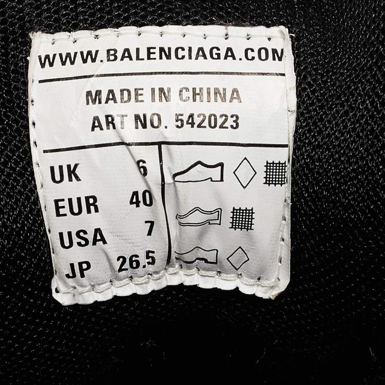 Pre Owned Balenciaga Black Faux  Leather Track Sneakers Size 40