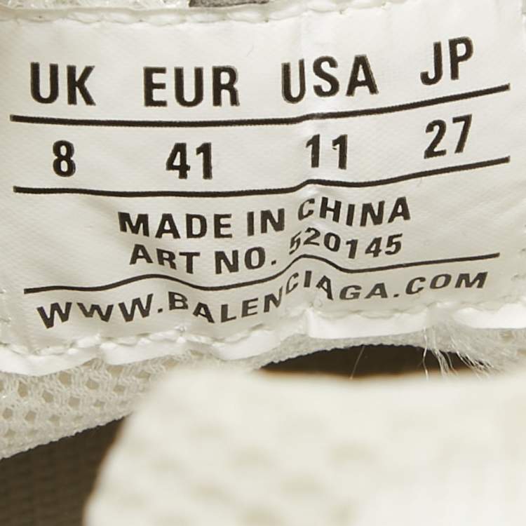 Pre Owned Balenciaga White Mesh and Leather Triple S Sneakers Size 41