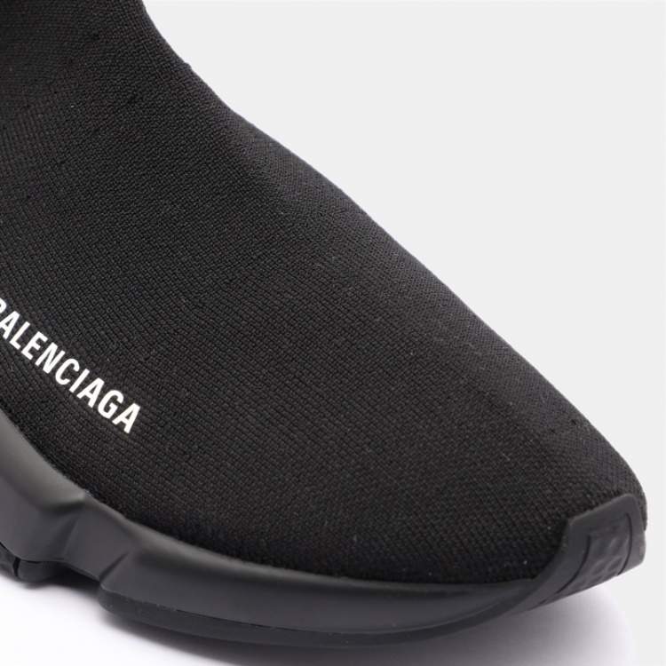 مملوكة مسبقًا Balenciaga Black Knit Fabric Speed 2.0 Sock Sneakers Size 41