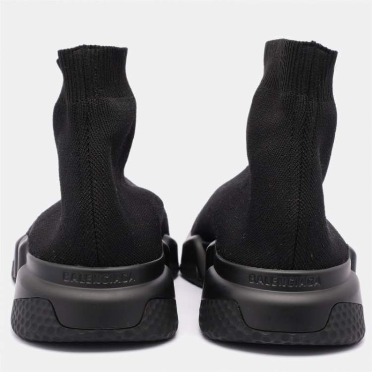 مملوكة مسبقًا Balenciaga Black Knit Fabric Speed 2.0 Sock Sneakers Size 41