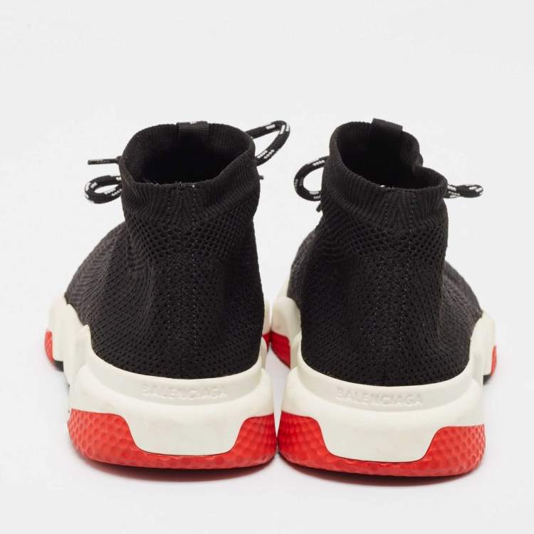 Pre Owned Balenciaga Black Knit Fabric Speed Trainer Sneakers Size 43
