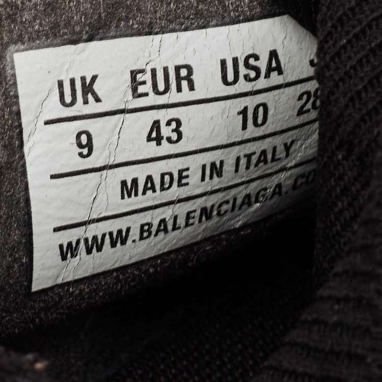Pre Owned Balenciaga Black Knit Fabric Speed Trainer Sneakers Size 43