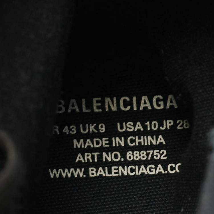 Pre Owned Balenciaga Black Canvas High Top Sneakers Size 43