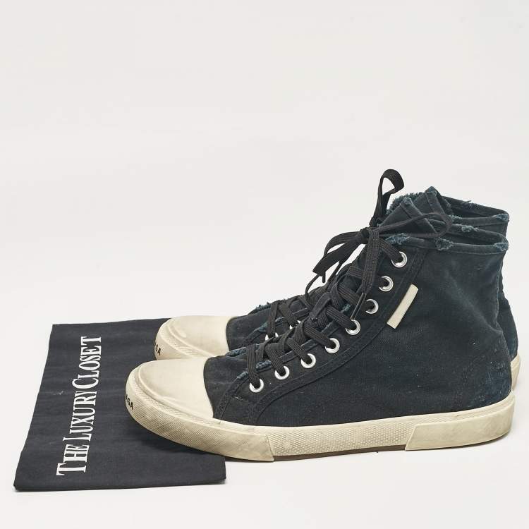 Pre Owned Balenciaga Black Canvas High Top Sneakers Size 43