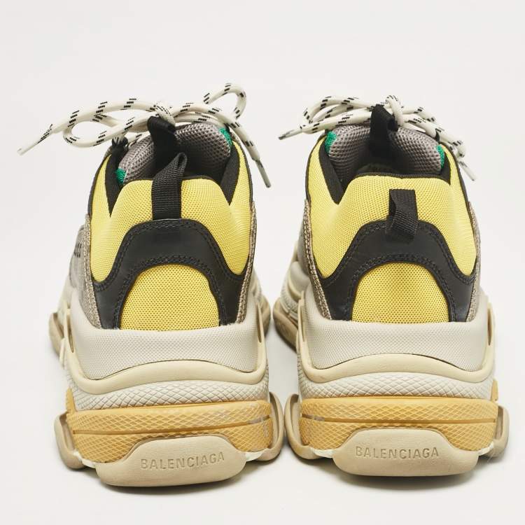 Pre Owned Balenciaga Multicolor GG Canvas and Leather Triple S Lace Up Sneakers Size 42