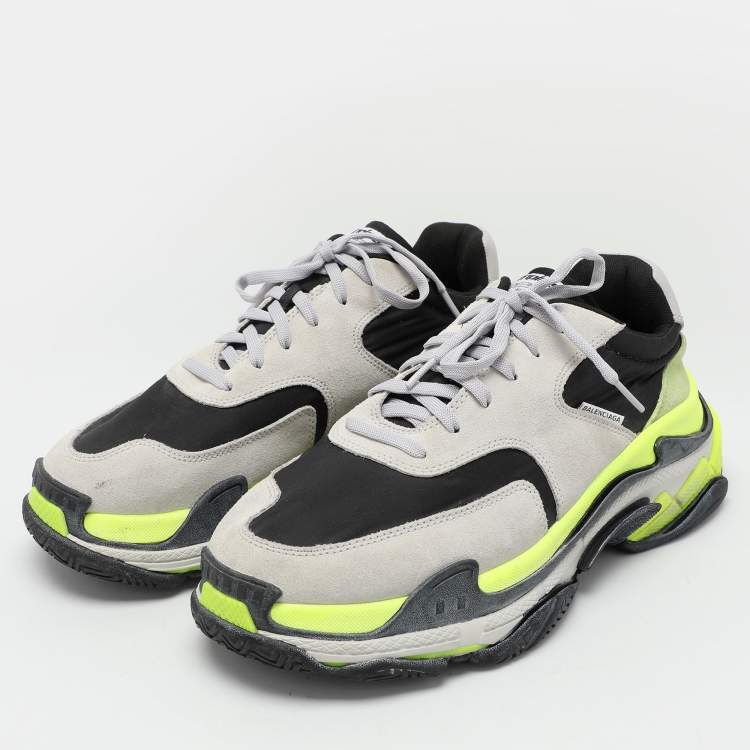 Balenciaga Multicolor Neoprene and Suede Triple S Low Top Sneakers Size 44 Balenciaga TLC