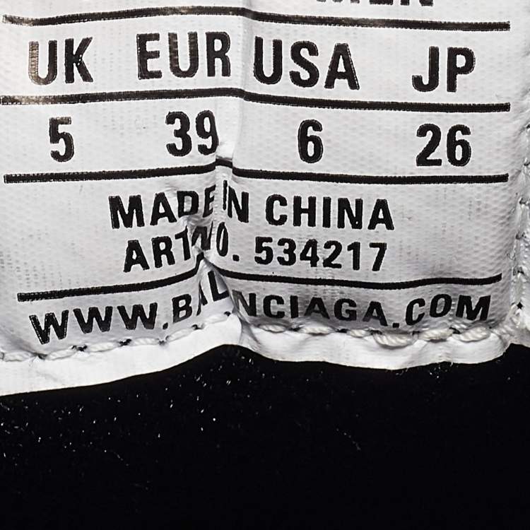 Pre Owned Balenciaga Black Nubuck Triple S Lace Up Sneakers Size 39