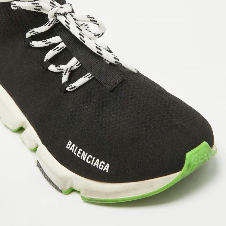Pre Owned Balenciaga Black Fabric Speed 2.0 High Top Sneakers Size 41
