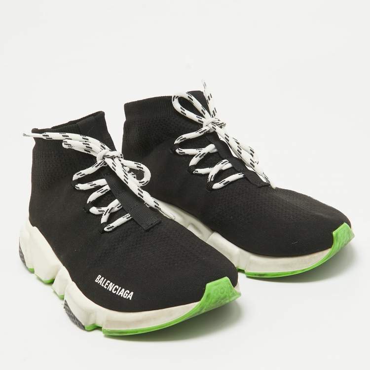 Pre Owned Balenciaga Black Fabric Speed 2.0 High Top Sneakers Size 41