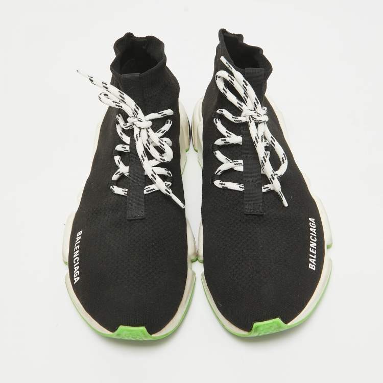 Pre Owned Balenciaga Black Fabric Speed 2.0 High Top Sneakers Size 41