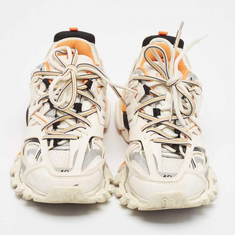 Pre Owned Balenciaga Multicolor Faux Leather and Mesh Track Sneakers Size 40