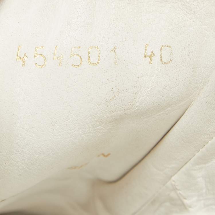 Pre Owned Balenciaga Off White Leather Arena Lace Up Sneakers Size 40