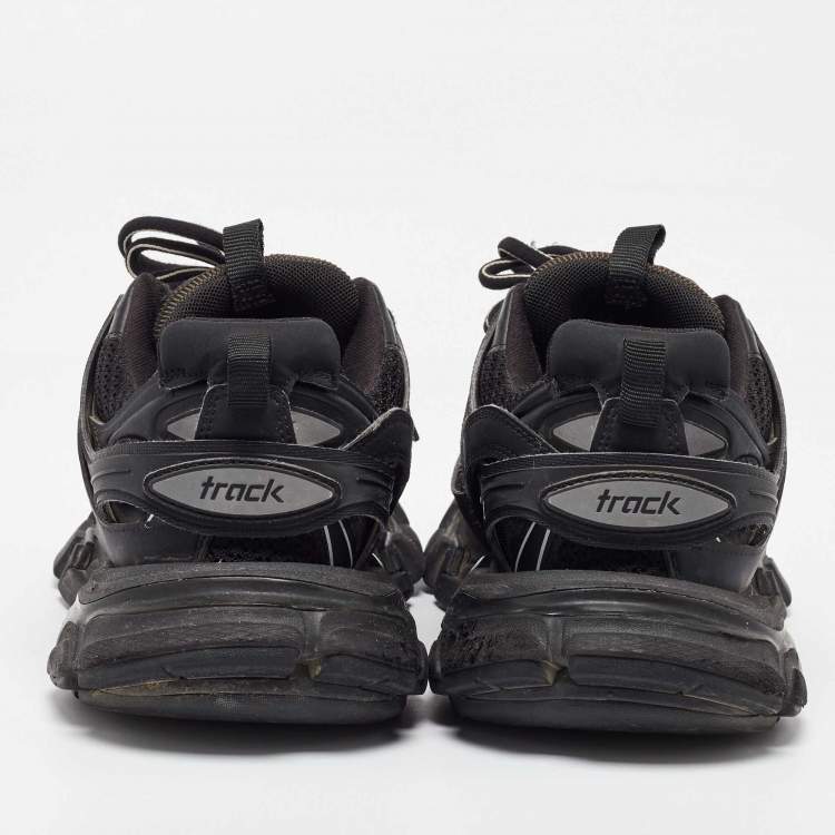 Pre Owned Balenciaga Black Fabric and Mesh Track Sneakers Size 39