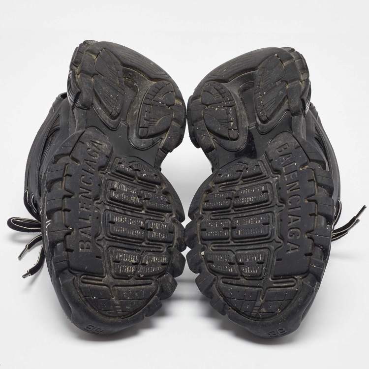 Pre Owned Balenciaga Black Fabric and Mesh Track Sneakers Size 39