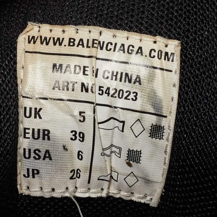 Pre Owned Balenciaga Black Fabric and Mesh Track Sneakers Size 39